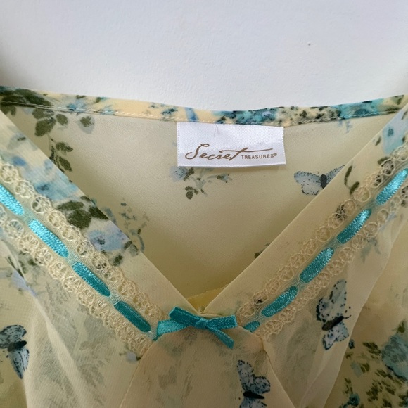 Vintage yellow butterfly mesh slip - Picture 3 of 4
